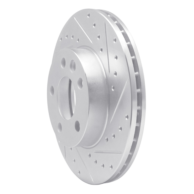 Volkswagen EuroVan Brake Rotor (1) - Front Right - R1 Concepts - Drilled & Slotted - Silver - `96-`00
